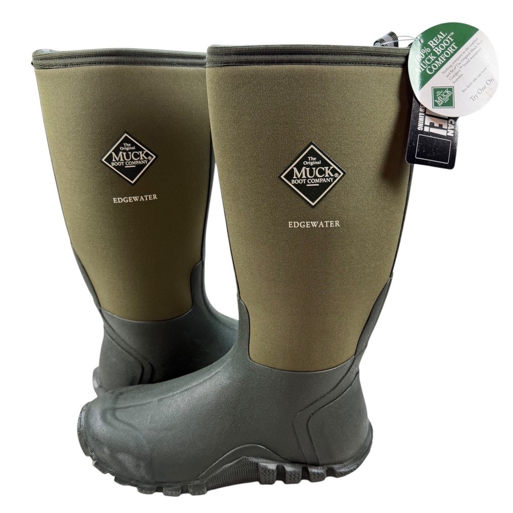 NWT Muck Boot Edgewater Tall Moss Green Waterproof Boots Mens 7/7.5 Women 8/8.5